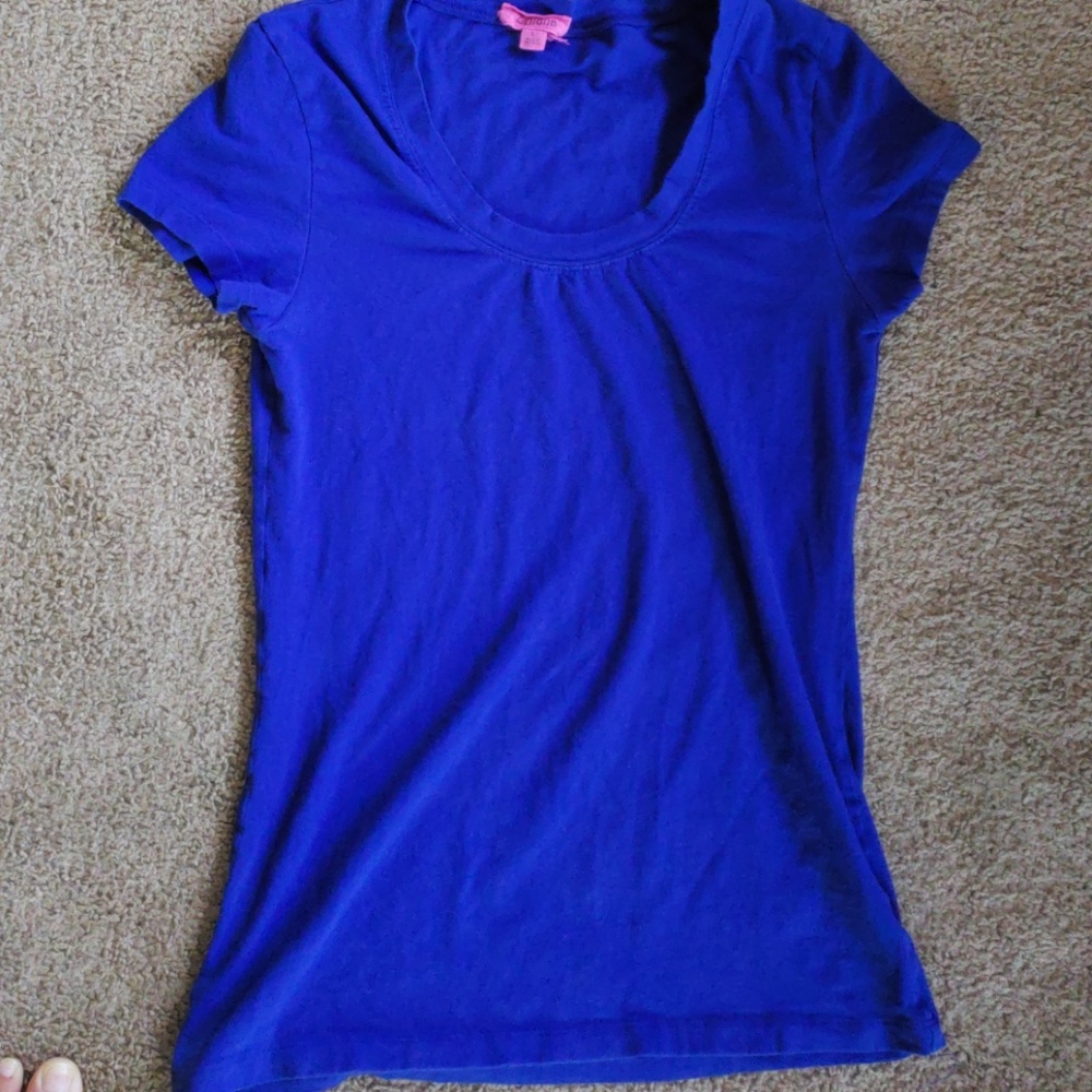 Bright blue shirt